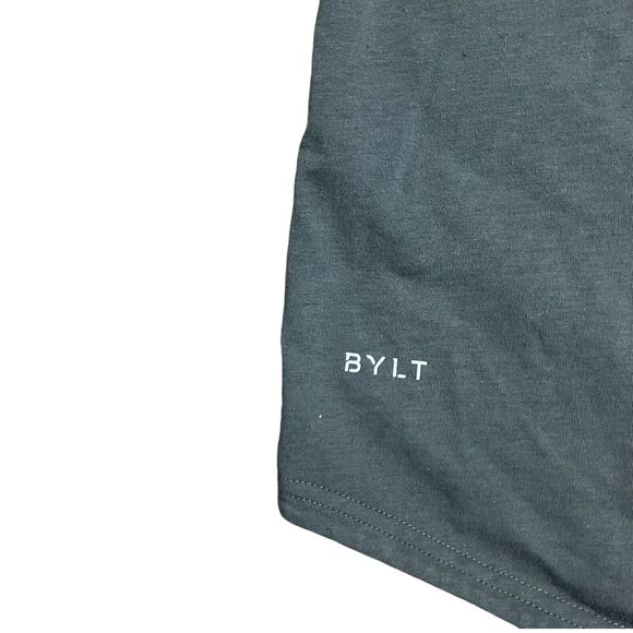 Bylt Shirt Mens M Drop Cut S/s Lux Grey Premium Gym Performance Stretch Workout - Picture 5 of 9